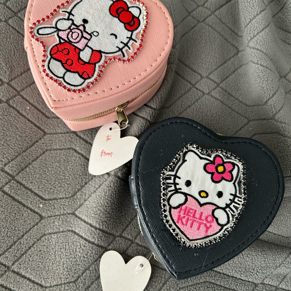 Hello Kitty Heart-Shaped Kids Bags - Pink and Black
